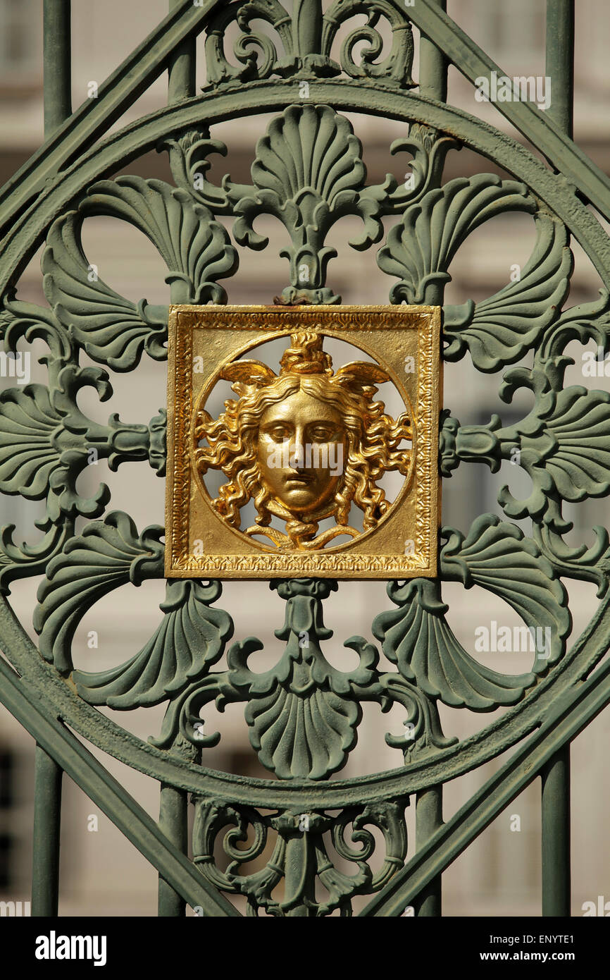 Detail of fence at the Royal Palace (Palazzo Reale) Turin Stock Photo