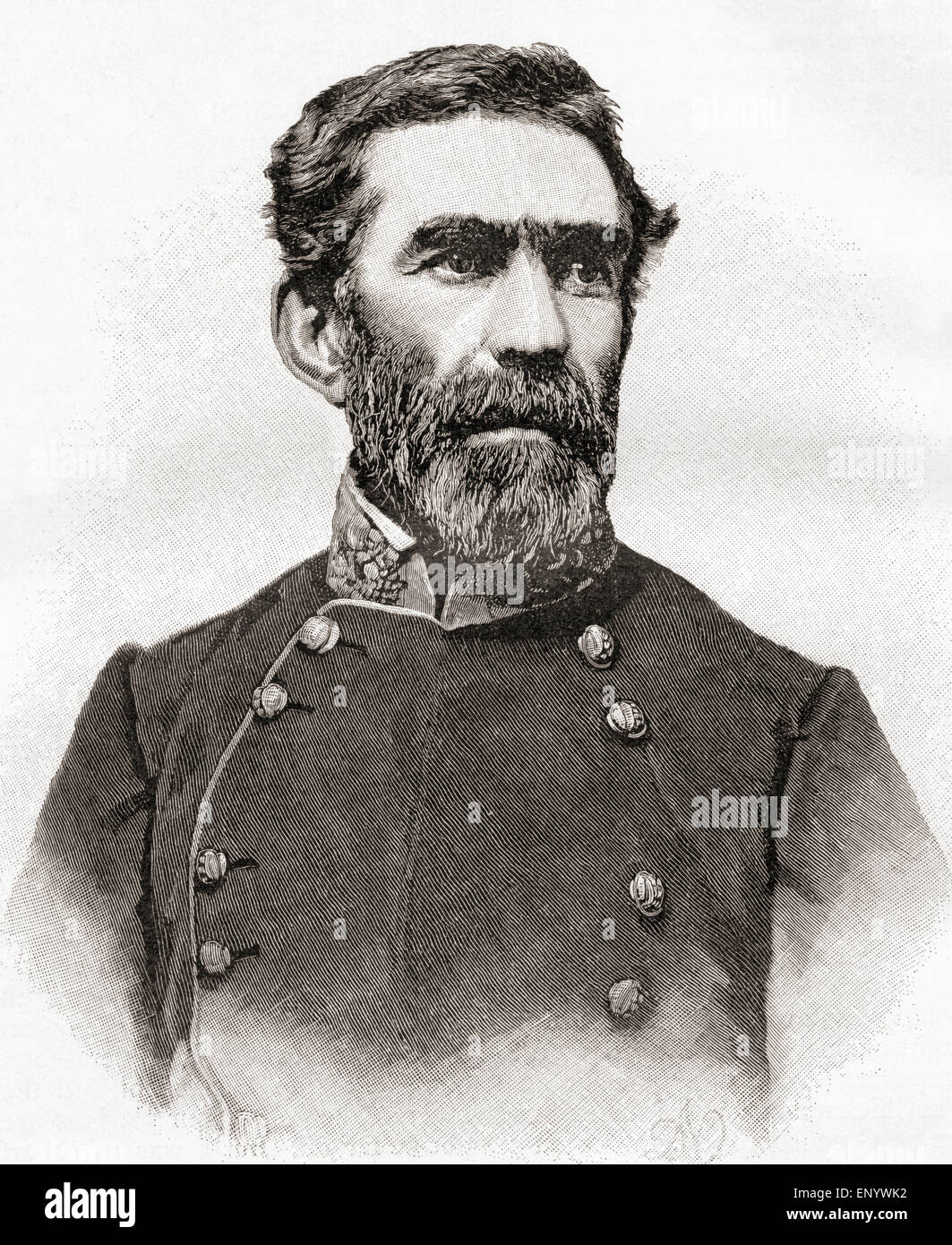 General Braxton Bragg,  1817 –1876.  Career United States Army officer, and general in the Confederate States Army  He was a principal commander in the Western Theater of the American Civil War. Stock Photo