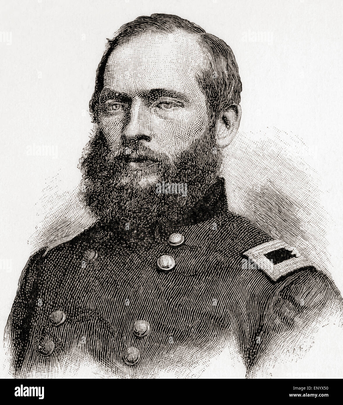 James Abram Garfield, 1831 – 1881.  20th President of the United States of America serving from March 4, 1881, until his assassination later that year.  From The Century Magazine, published 1887. Stock Photo