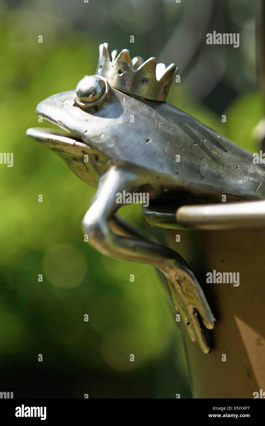 Frog sculpture, Valentino park, Turin. Stock Photo