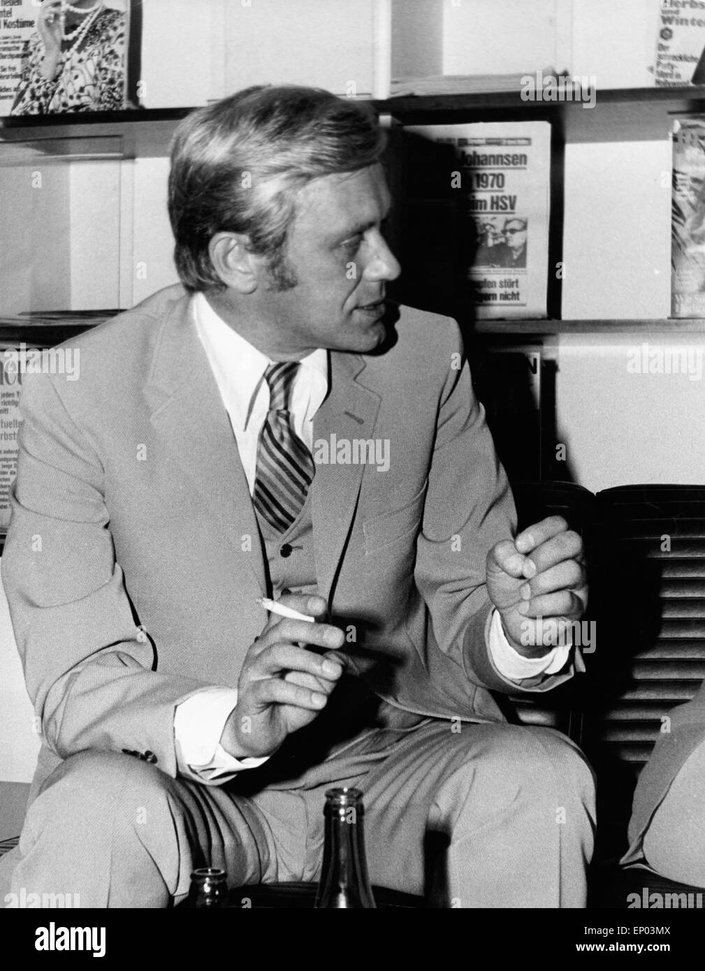 Der Schauspieler Horst Frank im Gespräch, Ende 1960er Jahre. Stock Photo