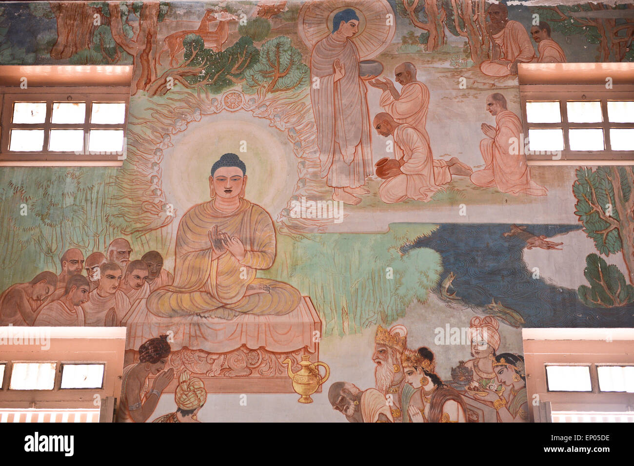 Sarnath, a Buddhist holy place where the Buddha taught for the first time. Stock Photo