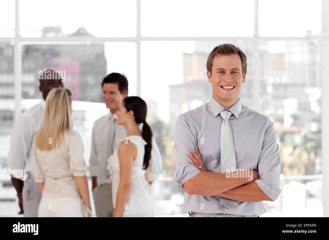 Positive Talk Examples At Work Positive people talking together at work Stock Photo - Alamy