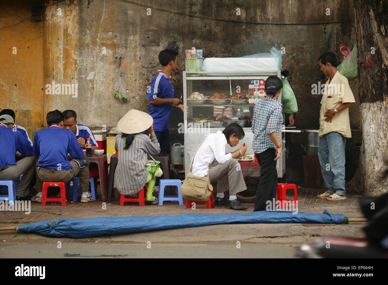 Everyday scene in the city of Hanoi in Vietnam Stock Photo