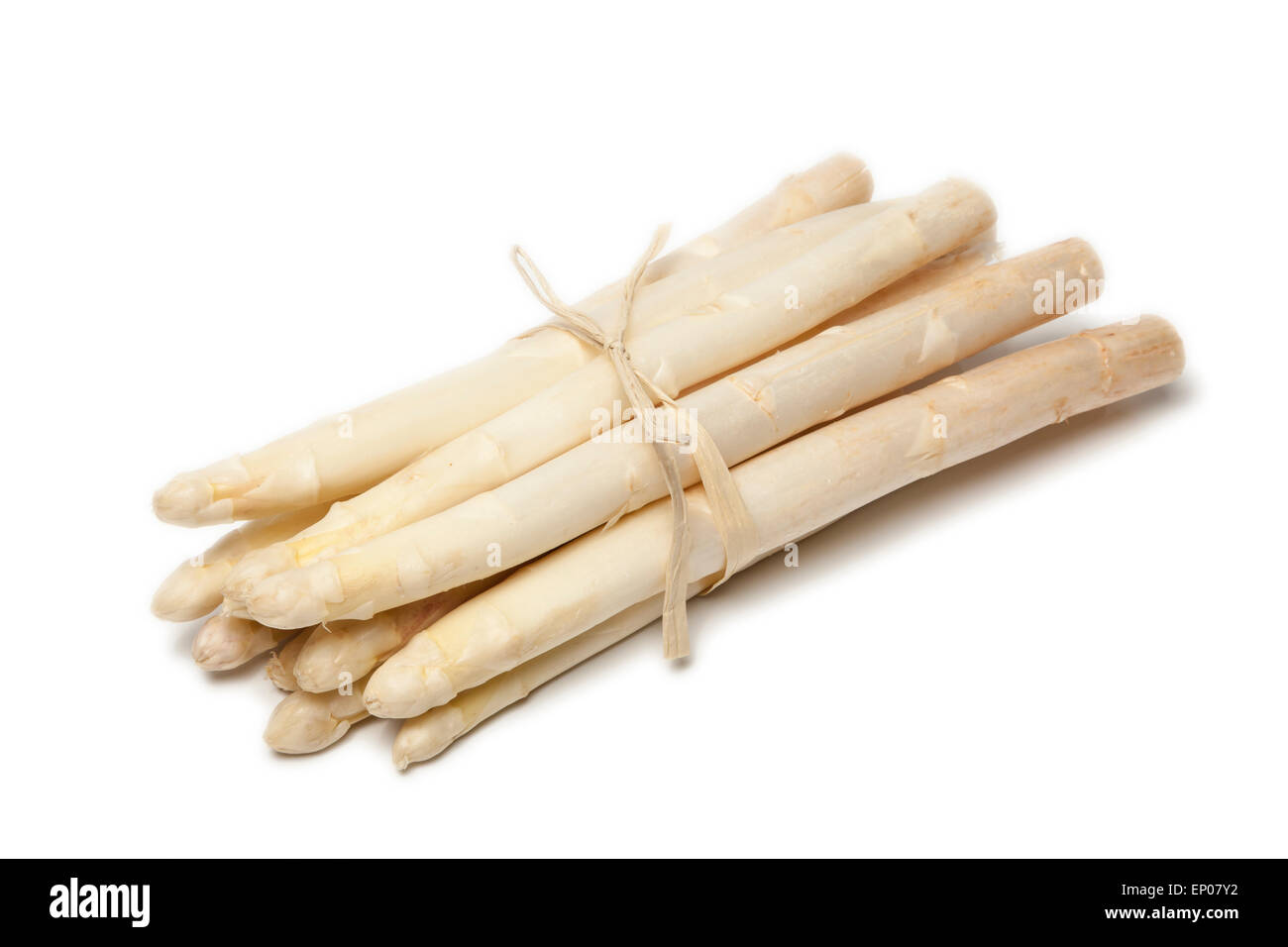 Bunch of white asparagus isolated Stock Photo