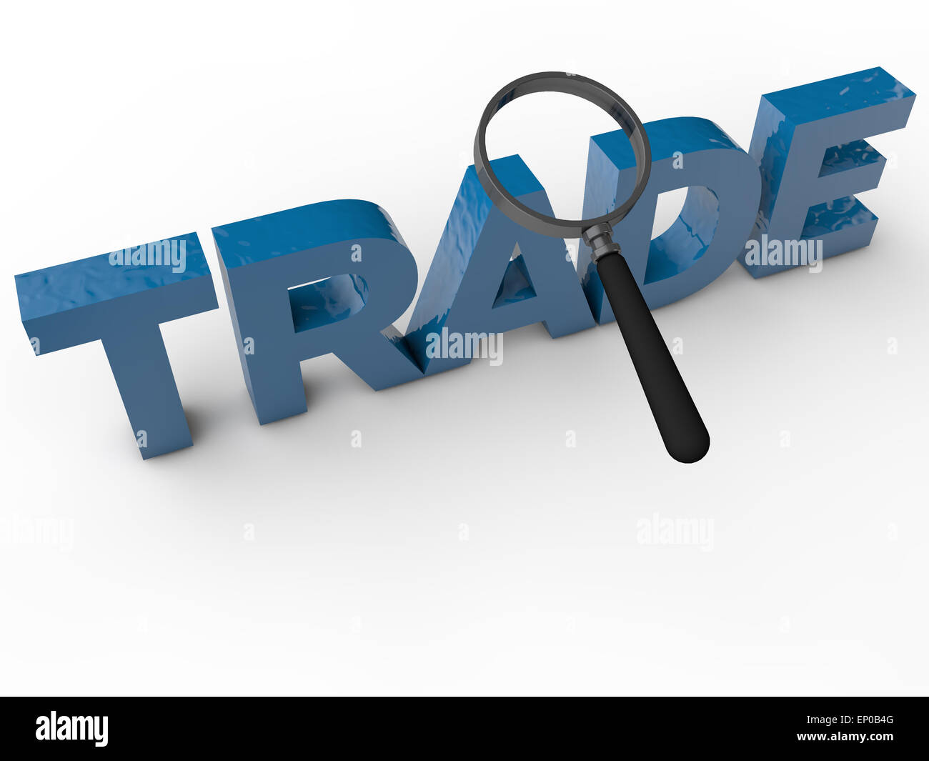 Trade - 3D Text over white Background Stock Photo