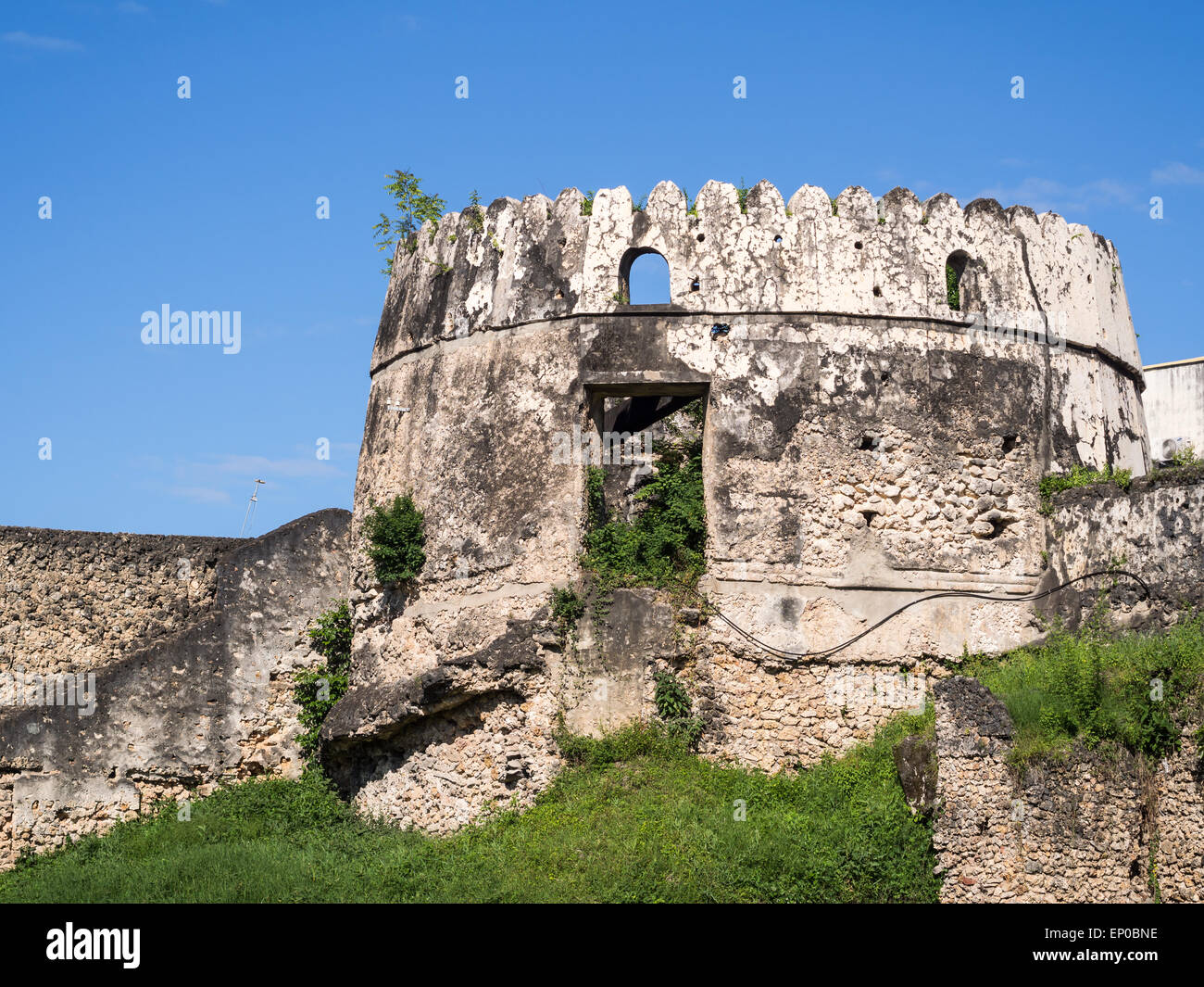One of the towers of the Old Fort (Ngome Kongwe) also known as the Arab ...