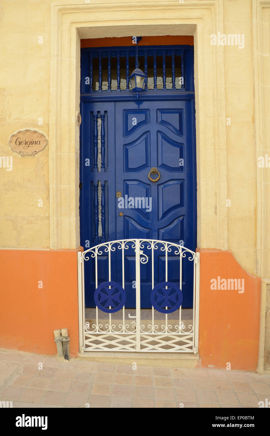 typical front door in Vittoriosa, Malta Stock Photo Alamy