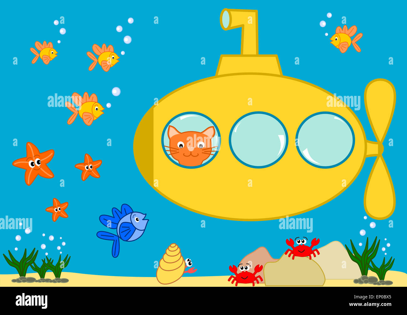 Submarine cartoon hi-res stock photography and images - Alamy
