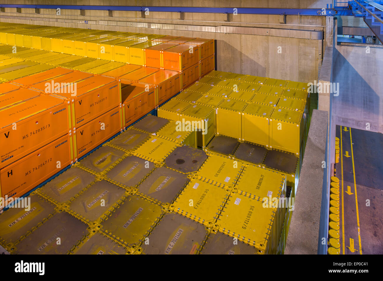 Eggenstein-Leopoldshafen, Germany. 06th May, 2015. Containers with ...