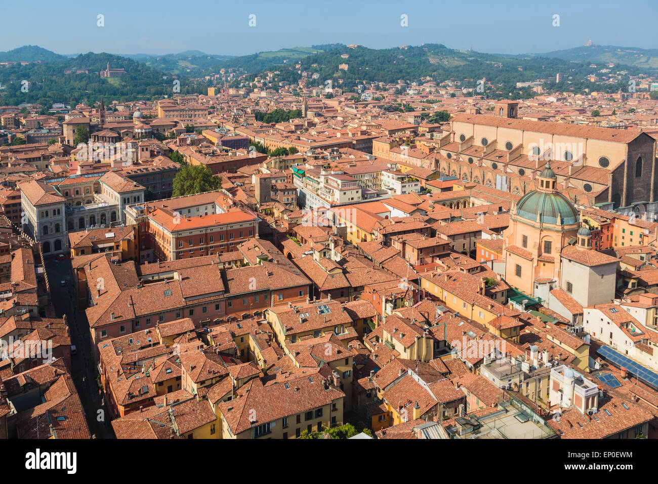 Bologna, Emilia-Romagna, Italy. Overall view of the historic centre of the city. Stock Photo