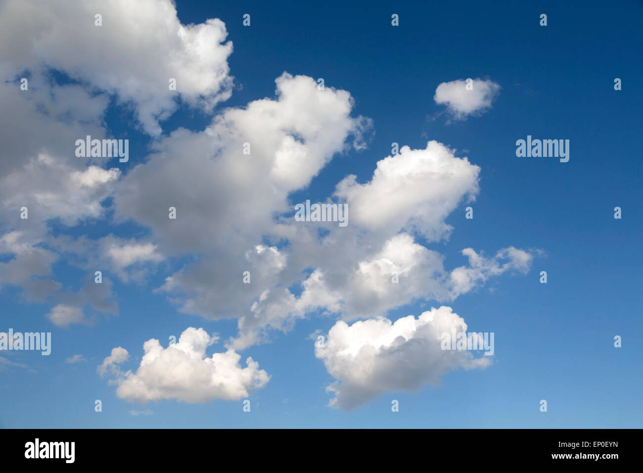 Cumulus clouds in blue sky. Stock Photo