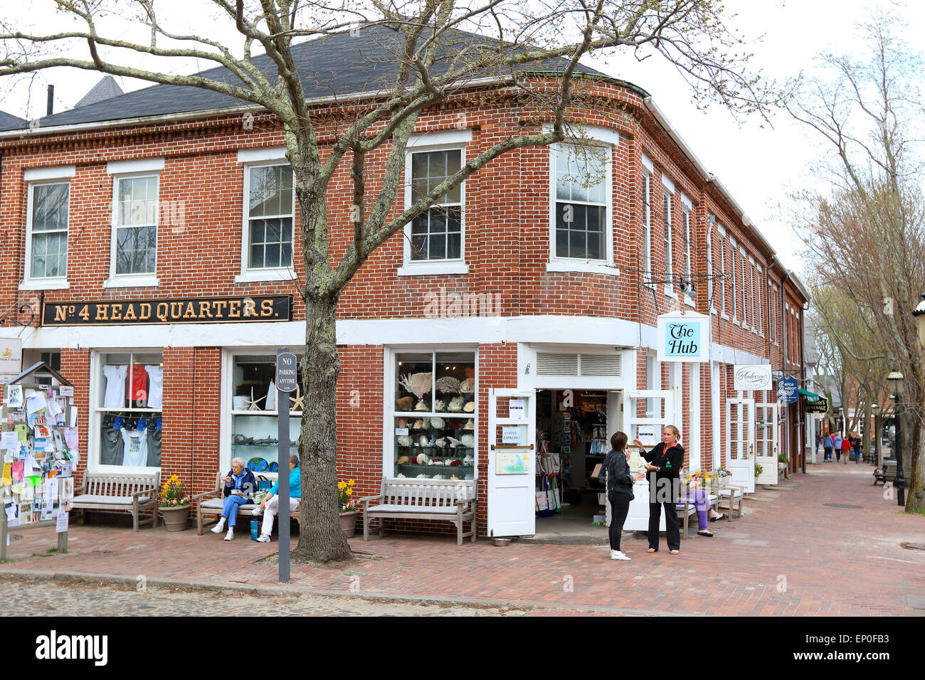 Nantucket Massachusetts on Nantucket Island. Gift shop on downtown street. Stock Photo