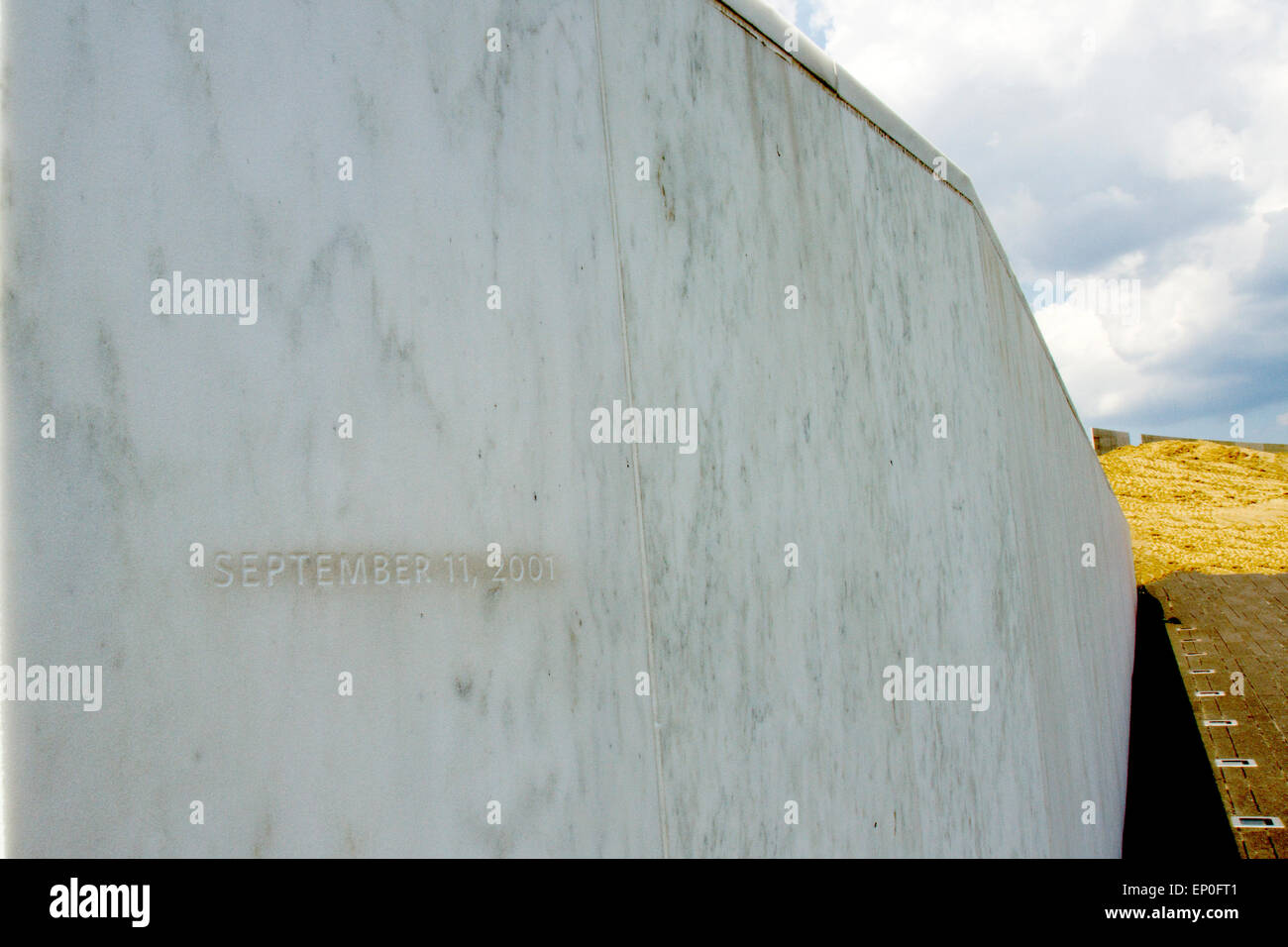 Somerset County, PA, USA - May 8, 2015 : September 11, 2001 on marble Wall of Names at the Flight 93 National Memorial. Stock Photo
