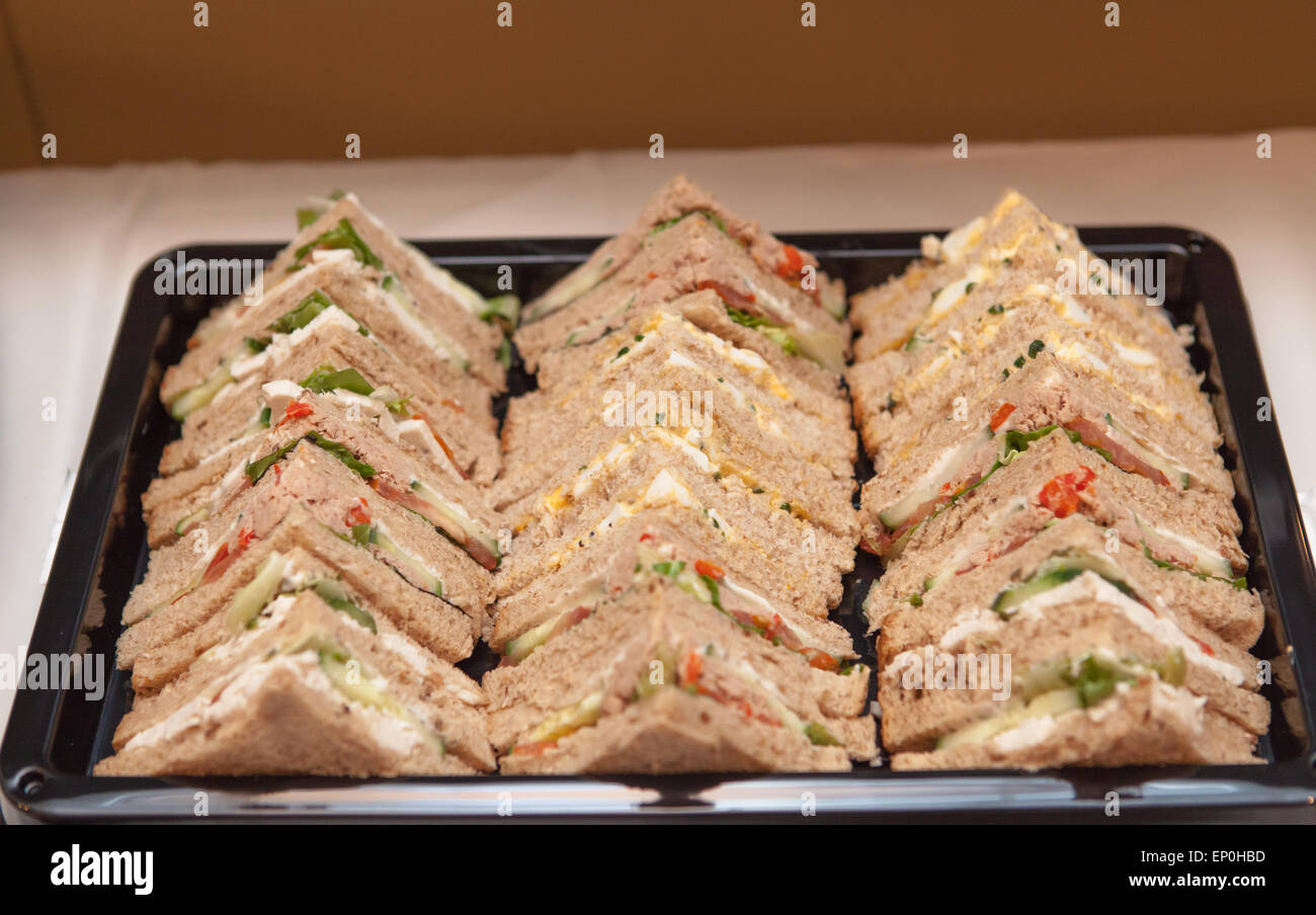 Sandwich Selection Buffet Tray Party Food Stock Photo Alamy