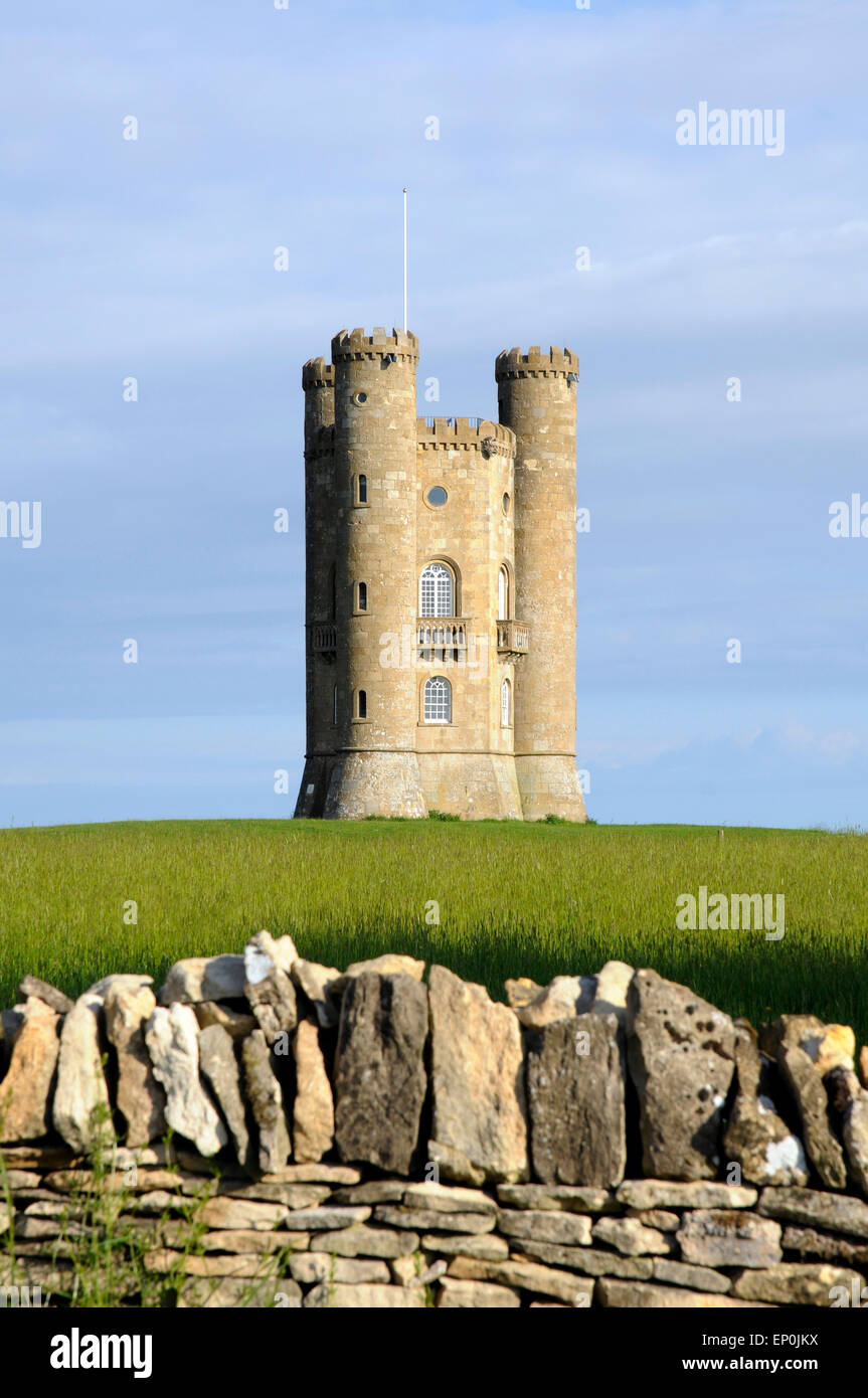 Historic Broadway Tower Folly near Broadway in the Cotswolds Worcestershire England UK GB Europe Stock Photo