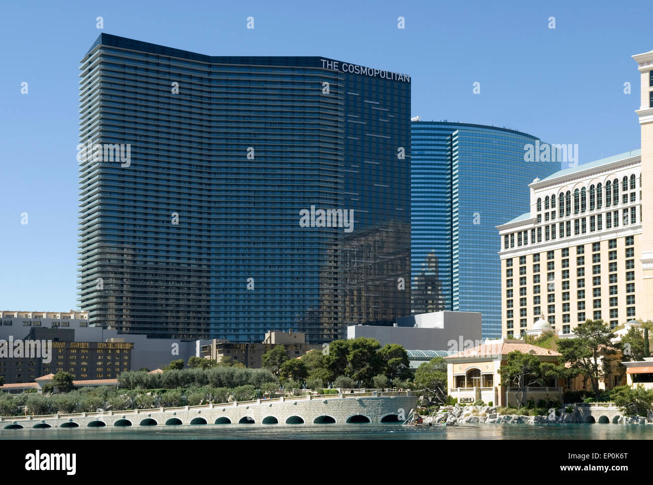 Exterior of The Cosmopolitan luxury hotel and casino on the Las Vegas Strip, Nevada, USA. Stock Photo