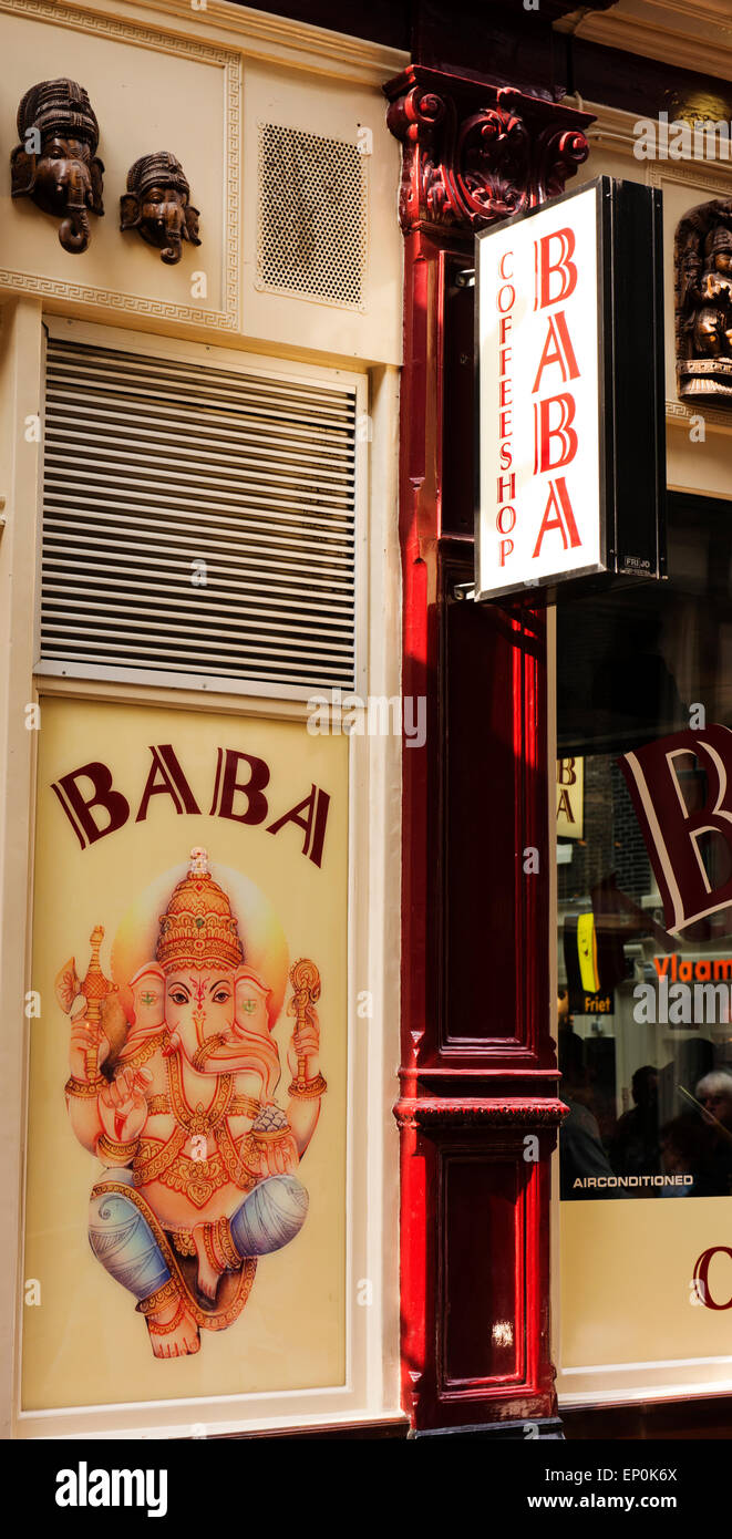 The Baba Coffeeshop in Amsterdan's Old Town. Stock Photo
