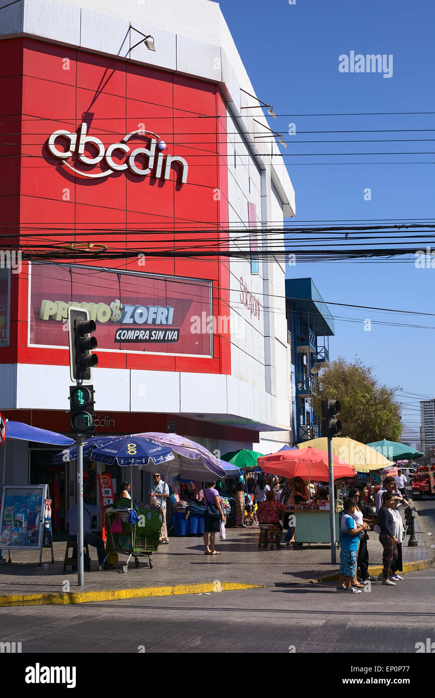 The department store ABCDIN on the corner of the streets Tarapaca and Eleuterio Ramirez in Iquique, Chile Stock Photo