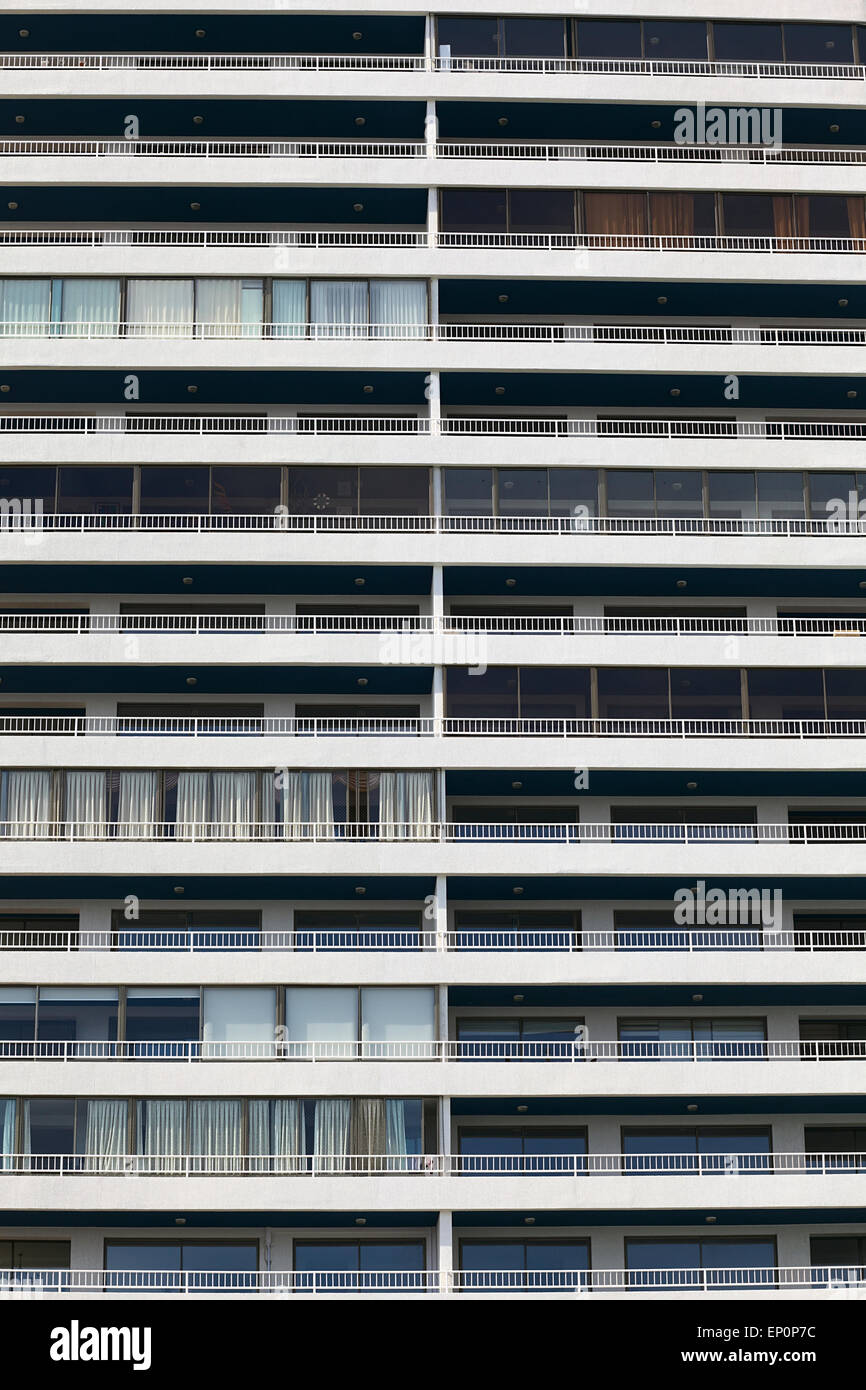 Detail of the modern residential building complex called Archipielago Mar Egeo in Iquique, Chile Stock Photo