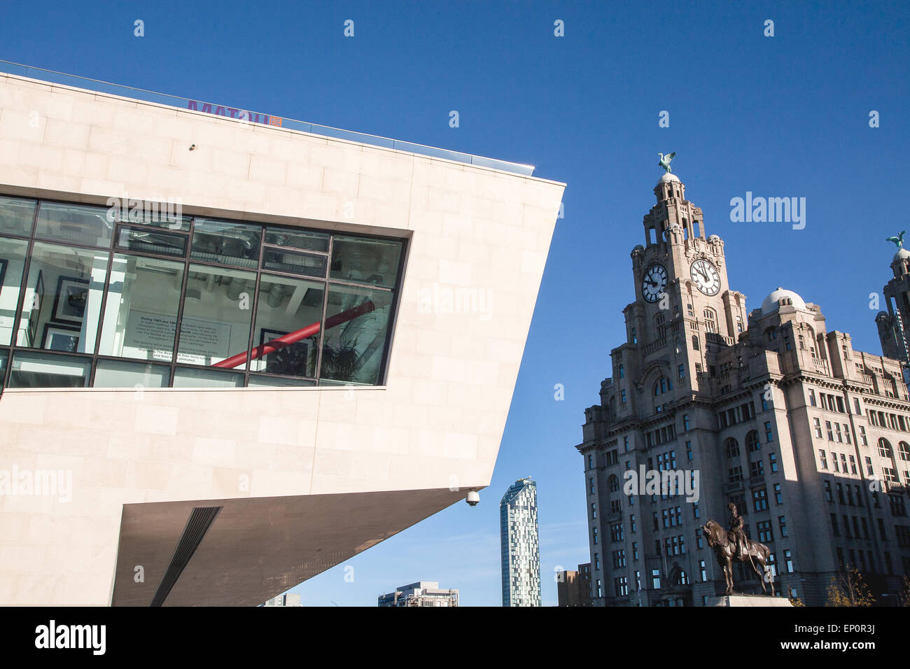 Royal Liver Building with famed Liver Bird symbol of Liverpool atop of