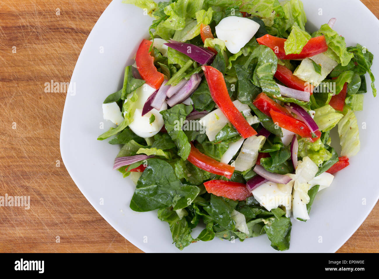 Egg and vegetables healthy organic salad Stock Photo