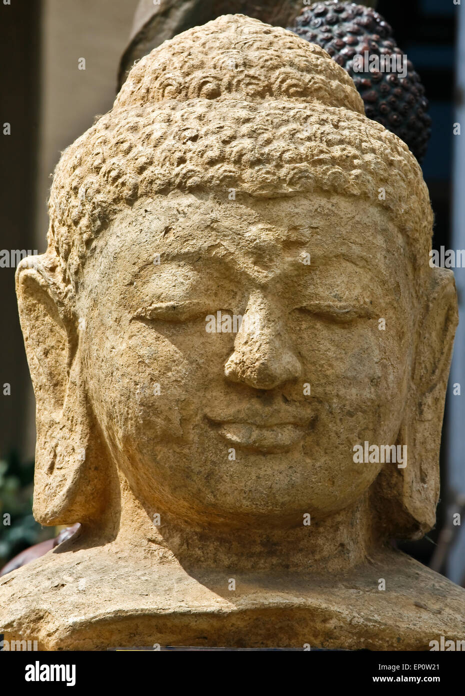 budha statue head Stock Photo