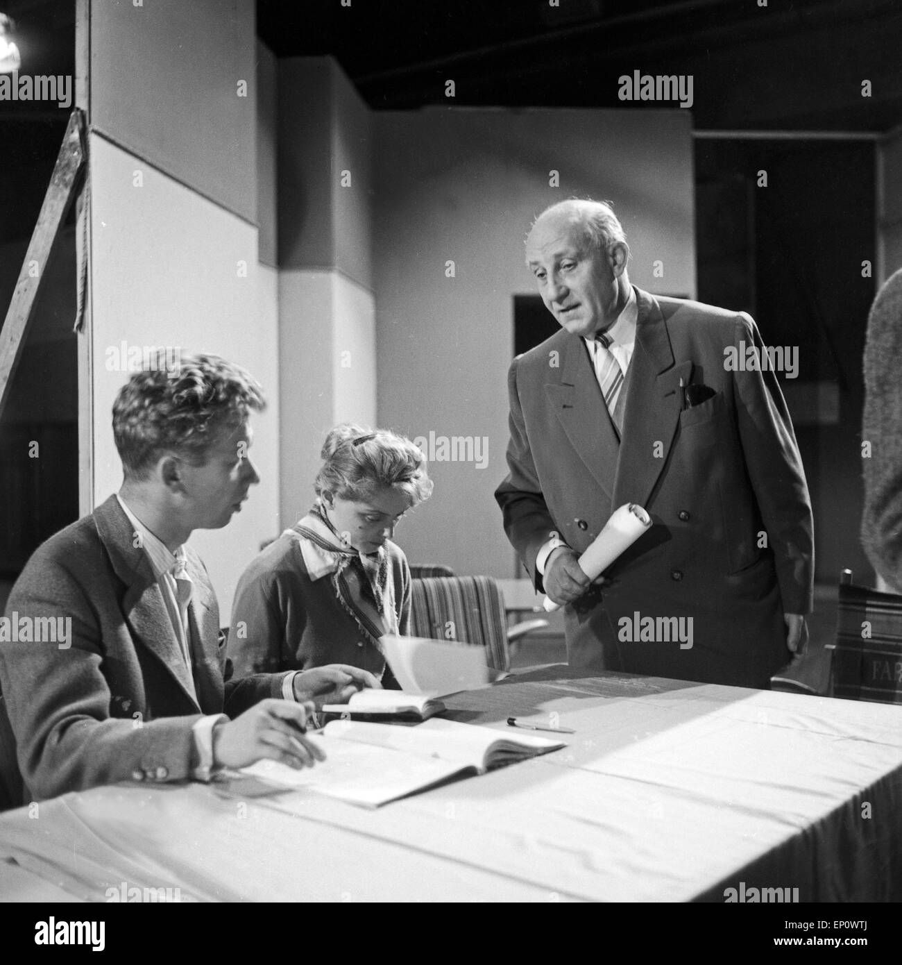 Schauspieler Heinz Reincke und Helga Keck (?) in der NDR Produktion des ...