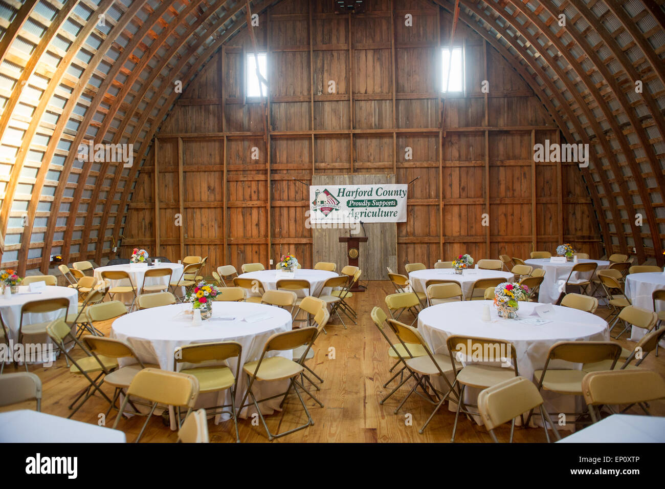dining area set up in a barn in Jarrettsville, Maryland Stock Photo Alamy