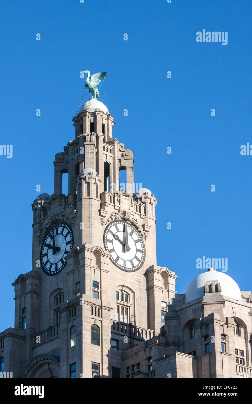 Royal Liver Building with famed Liver Bird symbol of Liverpool atop of