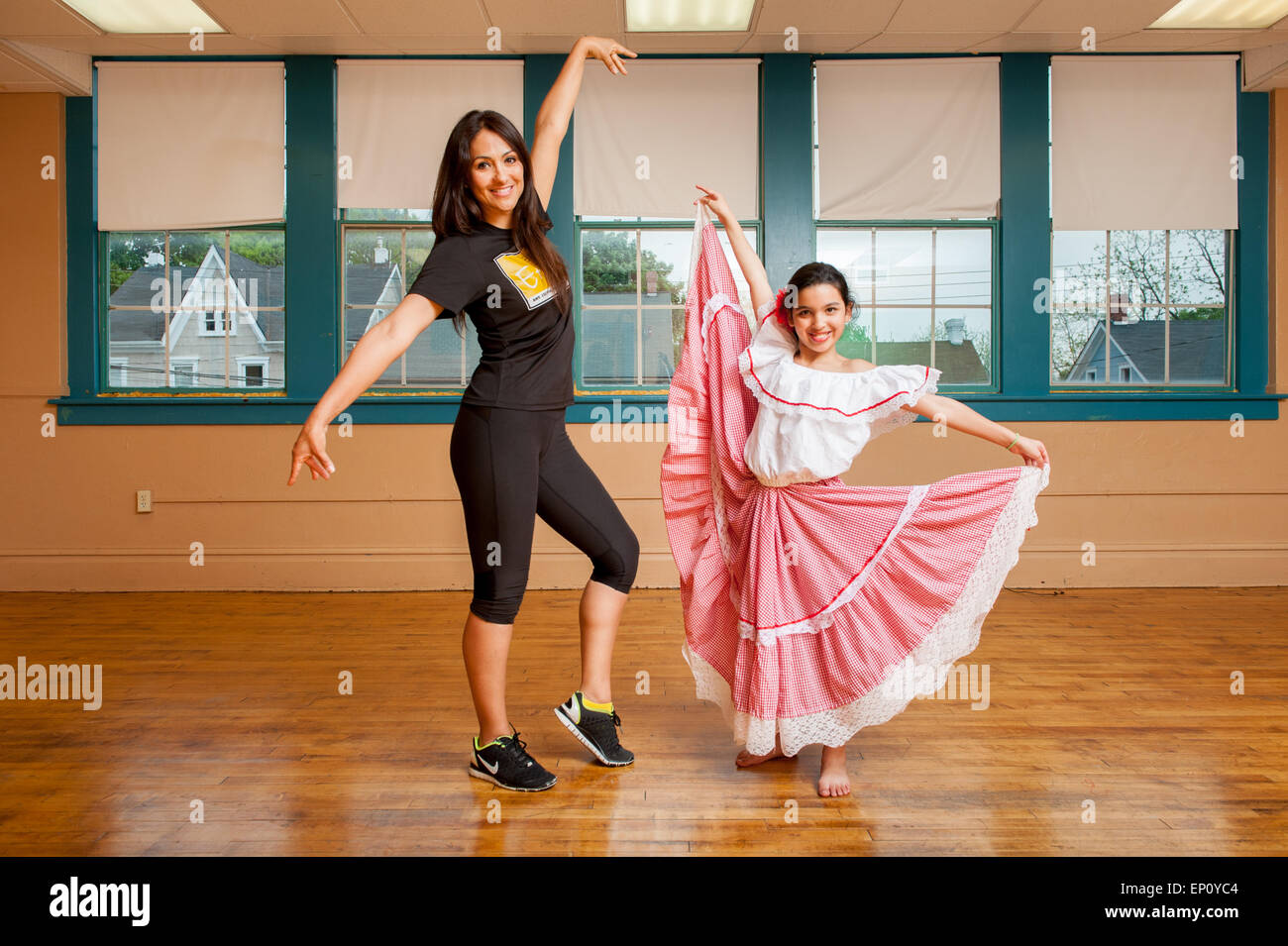 Teacher and student posing for South American Dance in Hagerstown, Maryland, USA Stock Photo