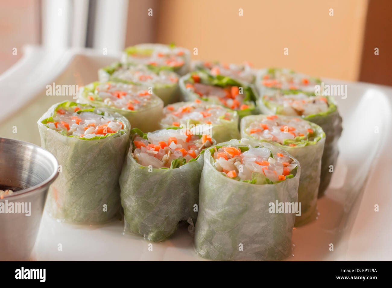 Goi Cuon, Vietnamese rice paper wrappers stuffed with