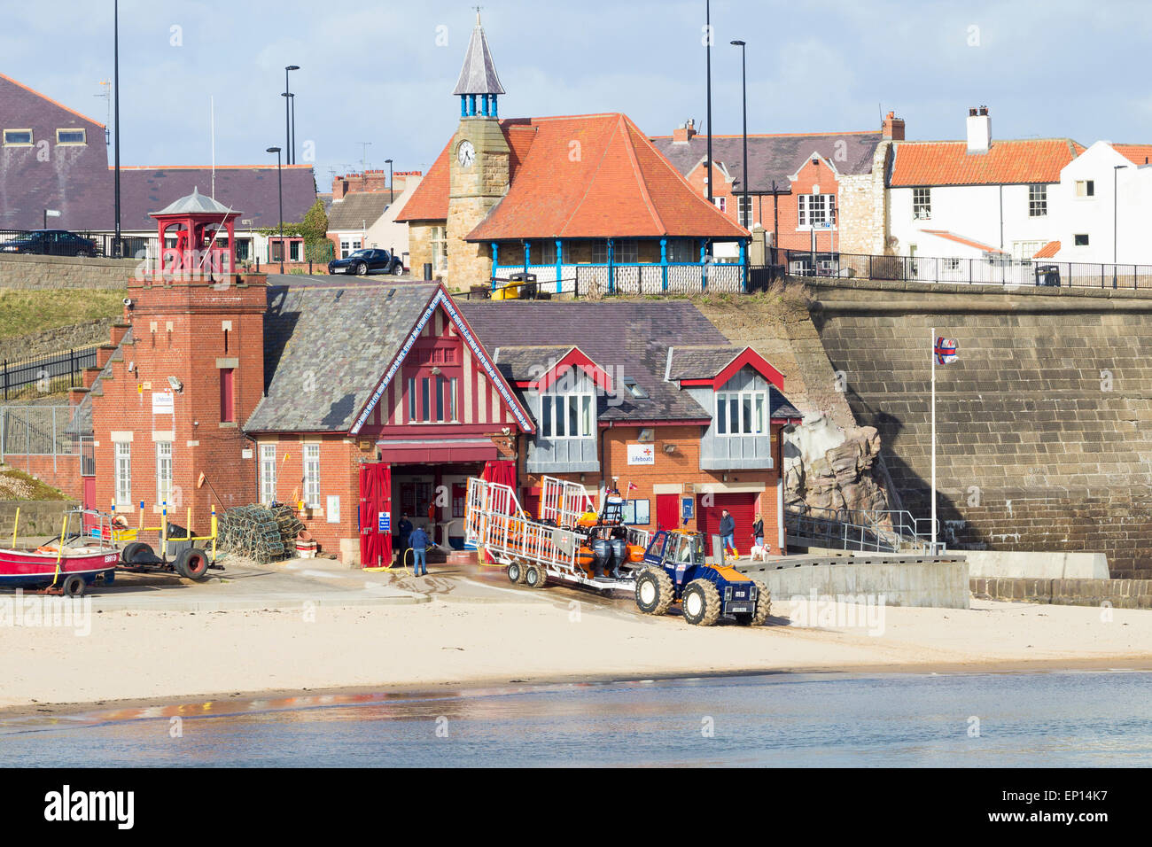 Cullercoats RNLI Lifeboat station. Cullercoats, north east England, UK Stock Photo