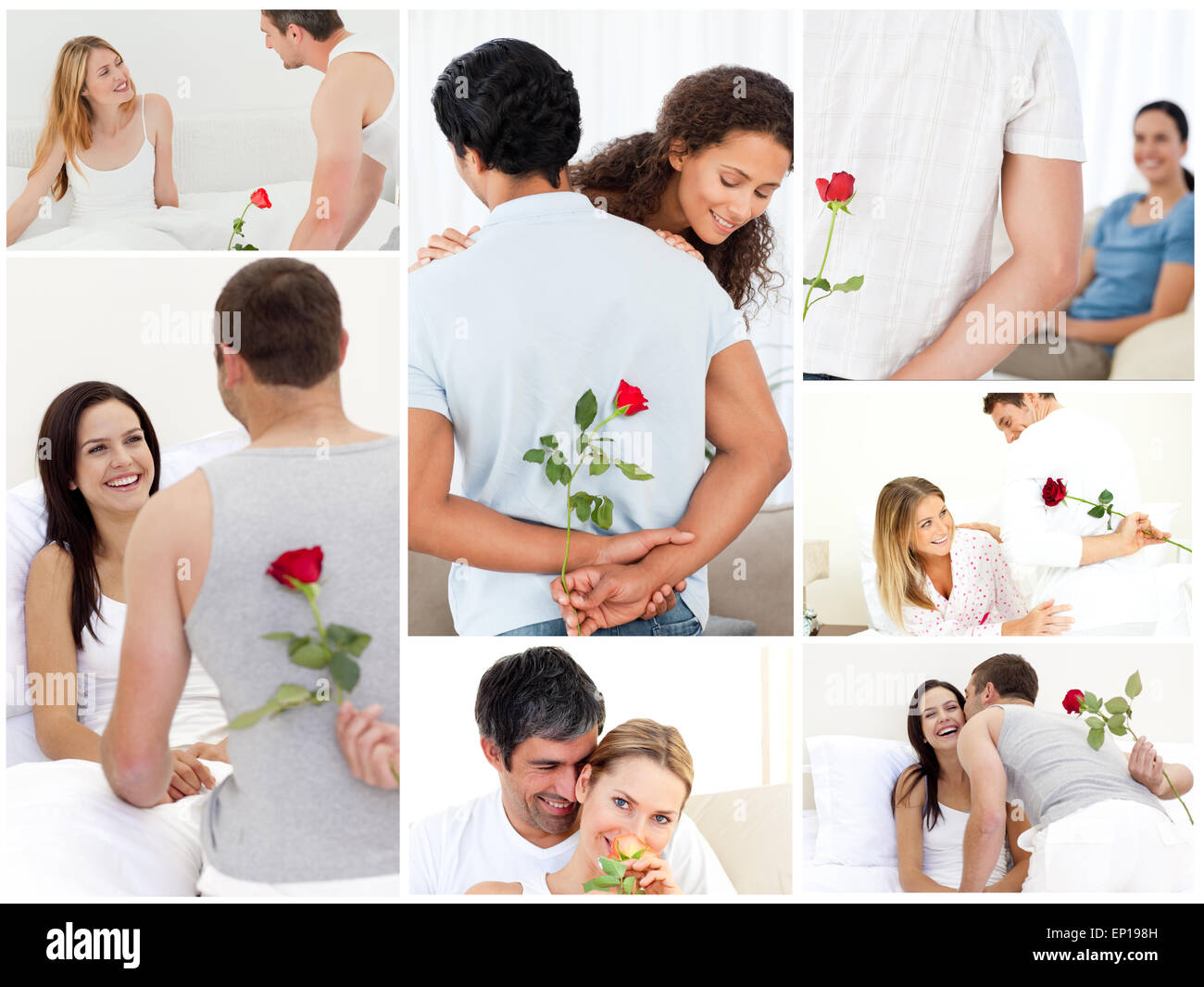 Collage of lovely couples enjoying the moment Stock Photo Alamy