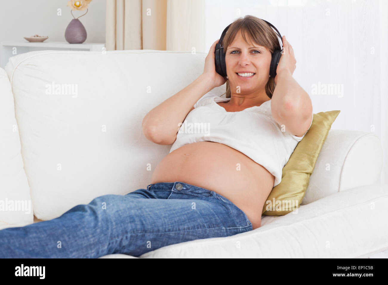 Pregnant woman listening music unborn hi-res stock photography and images -  Alamy