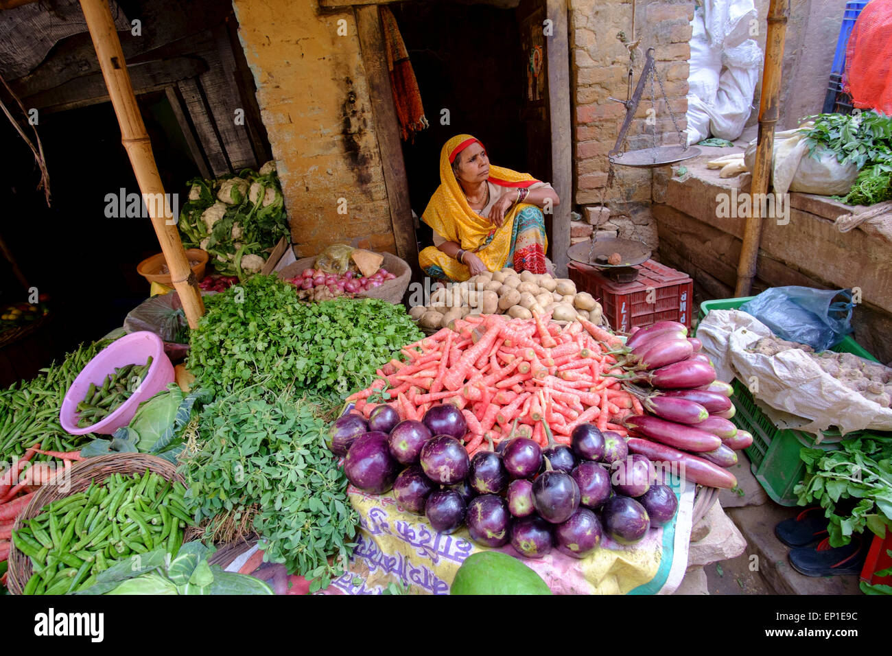Vegetable market in Varanasi Stock Photo Alamy