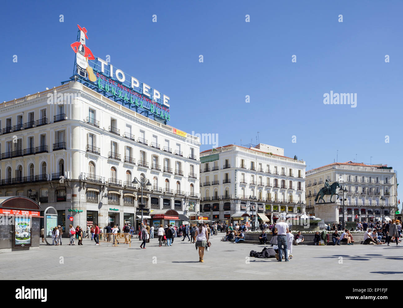 Sol Square, Puerta del Sol, Madrid, Spain Stock Photo