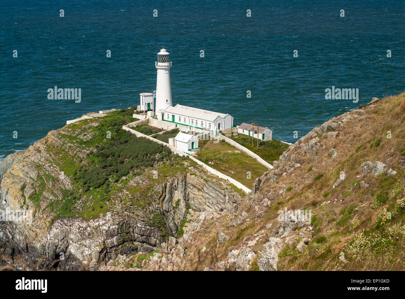 South Stack Lighthouse Anglesey Stock Photo