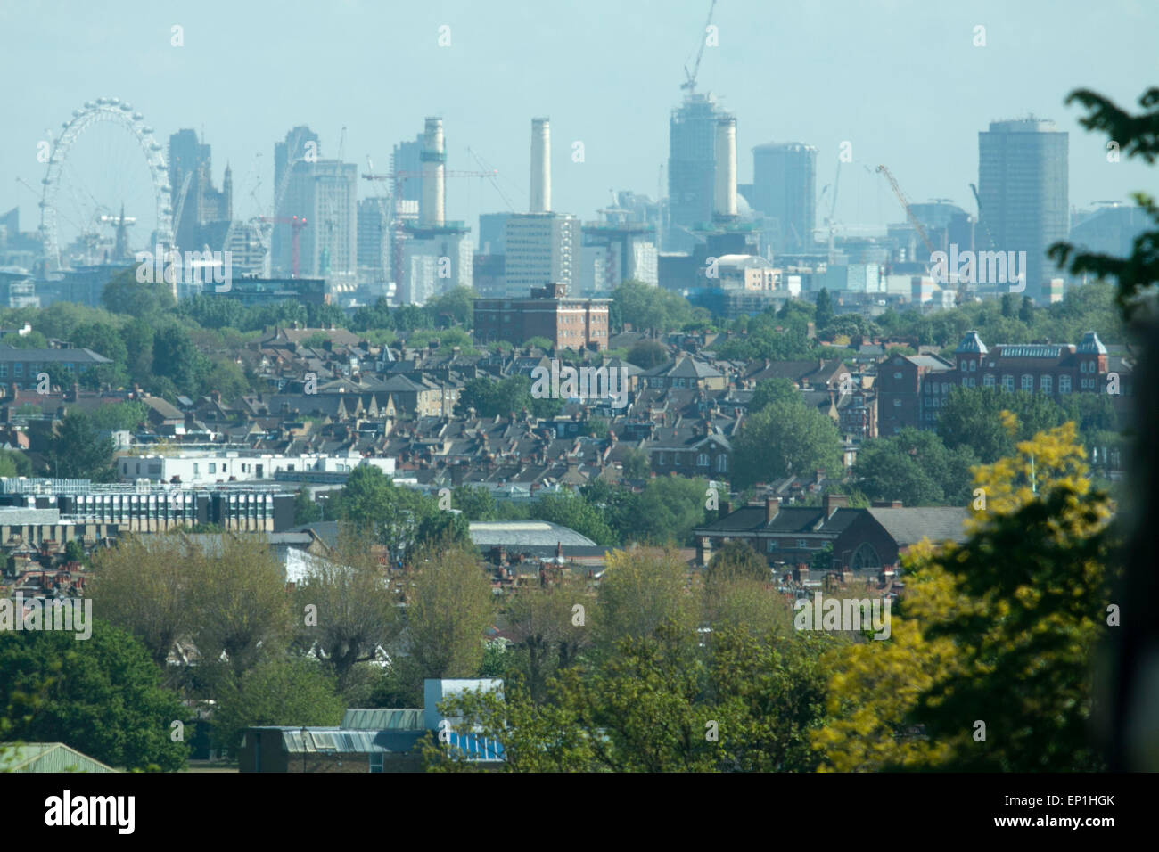 Wimbledon London,UK.13th May 2015. A panoramic view of London skyline