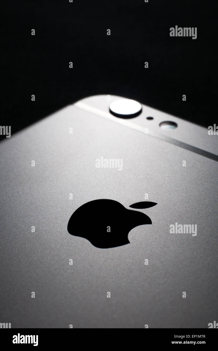 Apple logo on iPhone 6 Plus Stock Photo