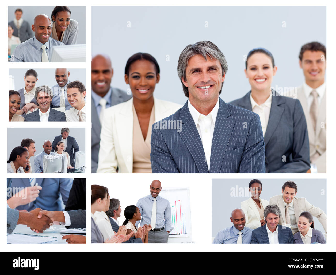 Collage of businesspeople in different situations Stock Photo - Alamy