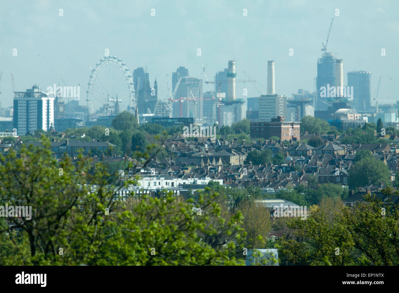 Wimbledon London,UK.13th May 2015. A panoramic view of London skyline