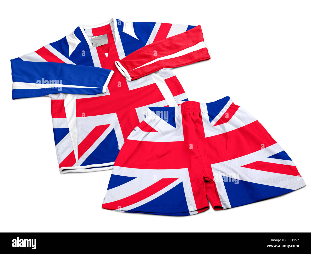Flag from Great Britain on polyester nylon soccer sportswear shorts and