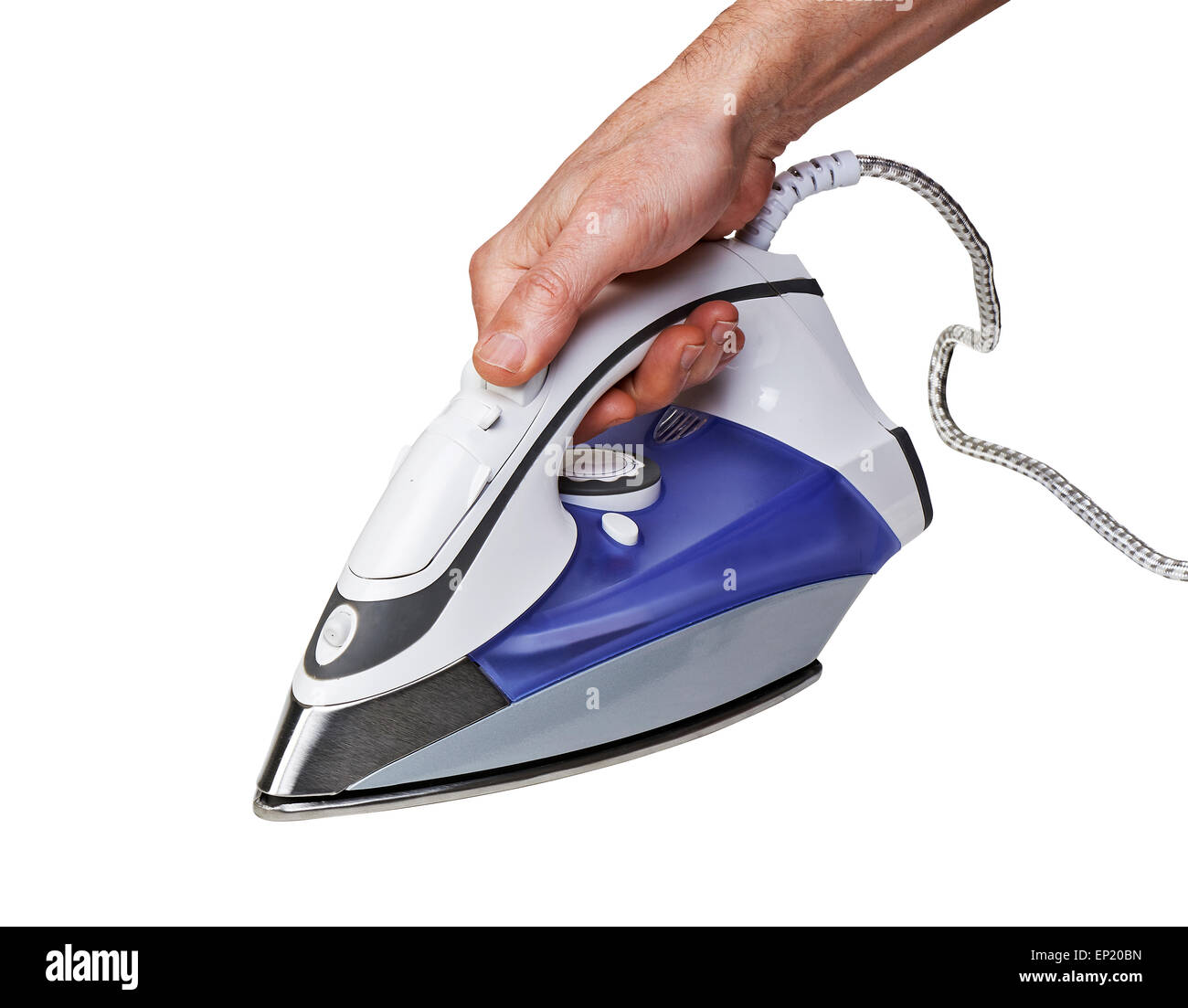 steam iron for smooth out the wrinkles isolated on white with clipping