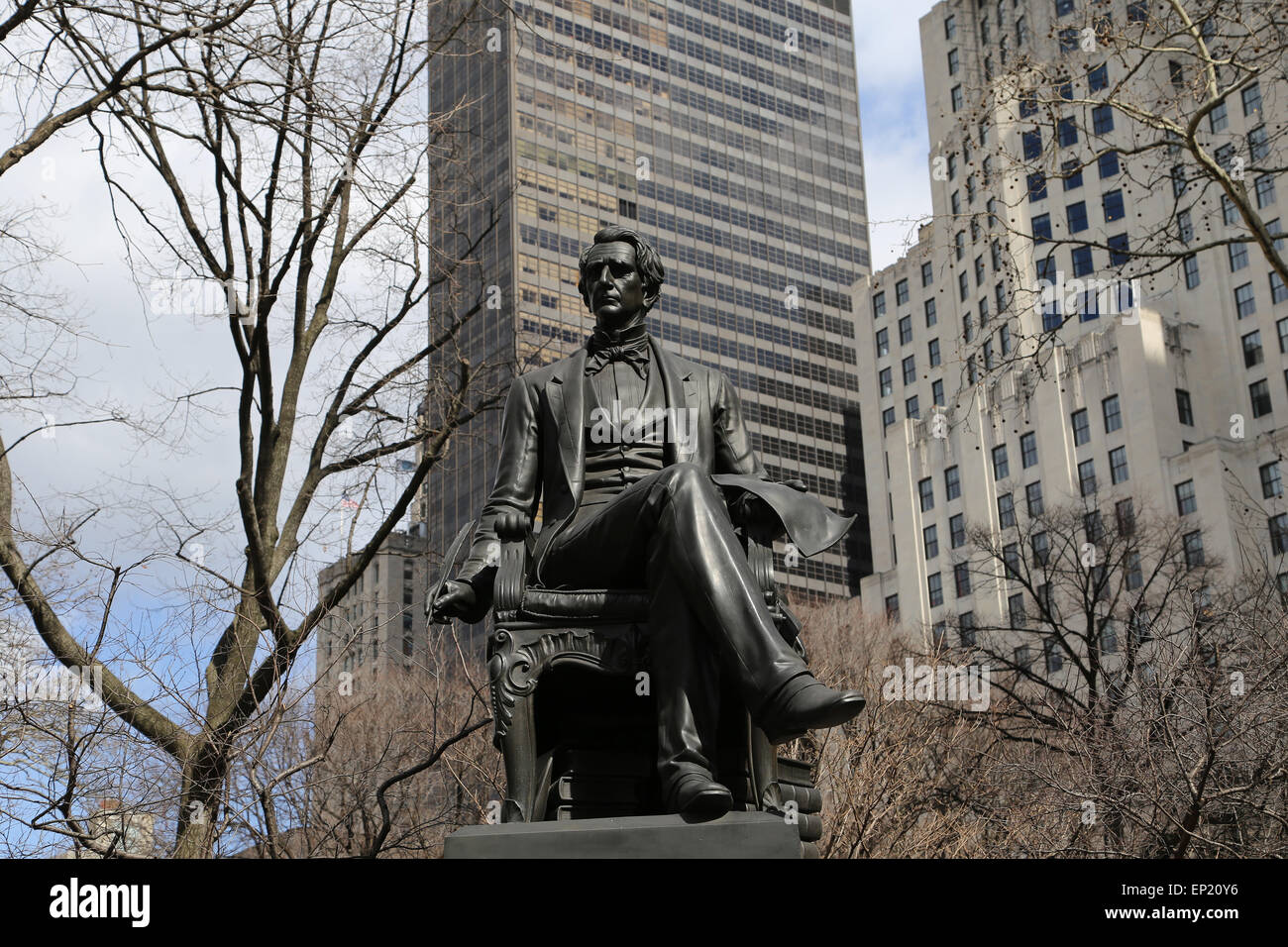 William H. Seward (1801-1872). 24th United States Secretary of State. Statue. New York city. USA. Stock Photo