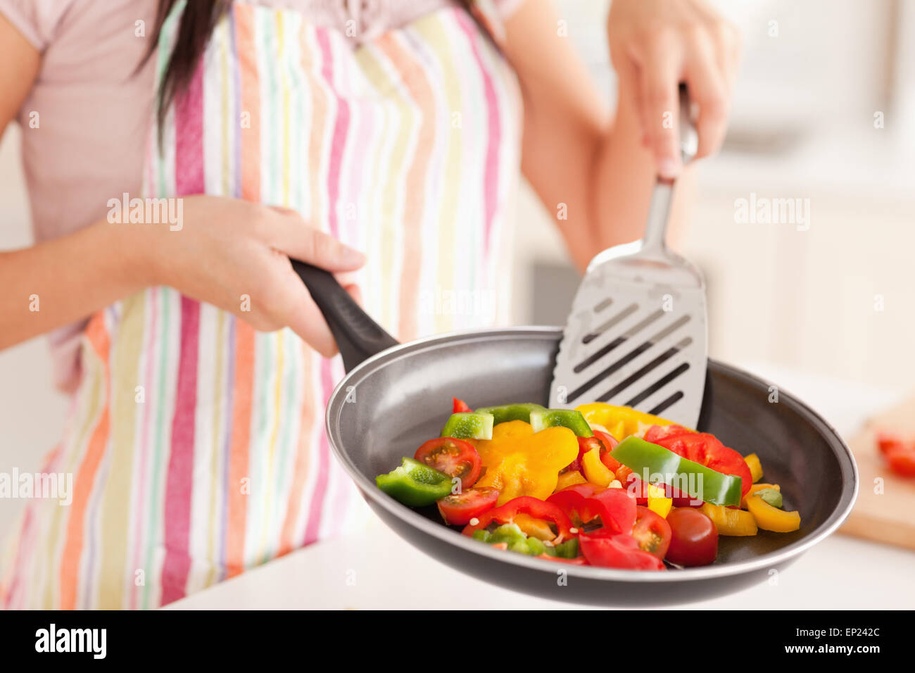Vegetables being fried Stock Photo - Alamy