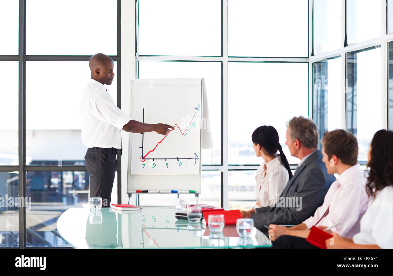 Young businessman giving a presentation Stock Photo - Alamy