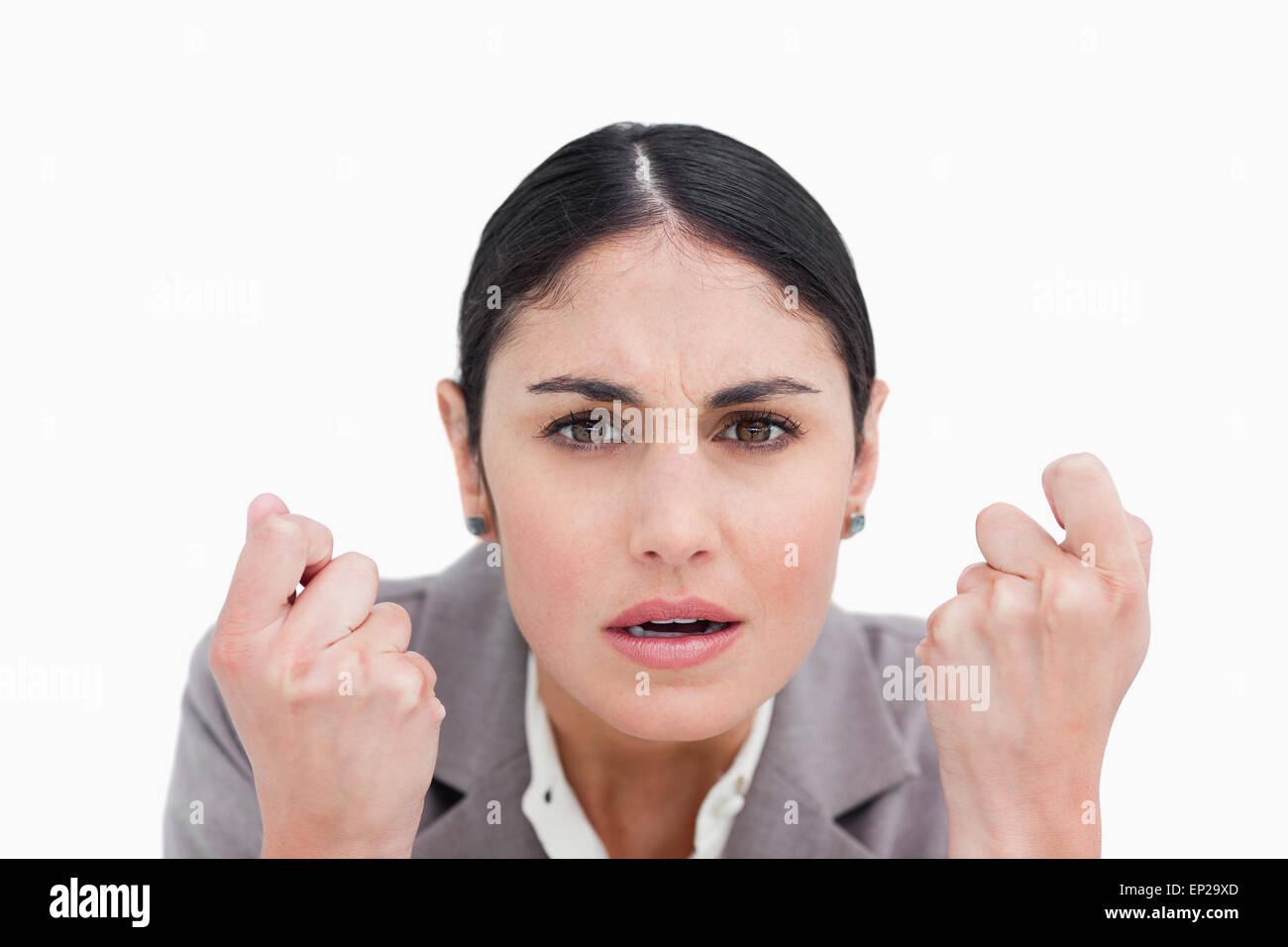 Close up of disappointed looking businesswoman Stock Photo