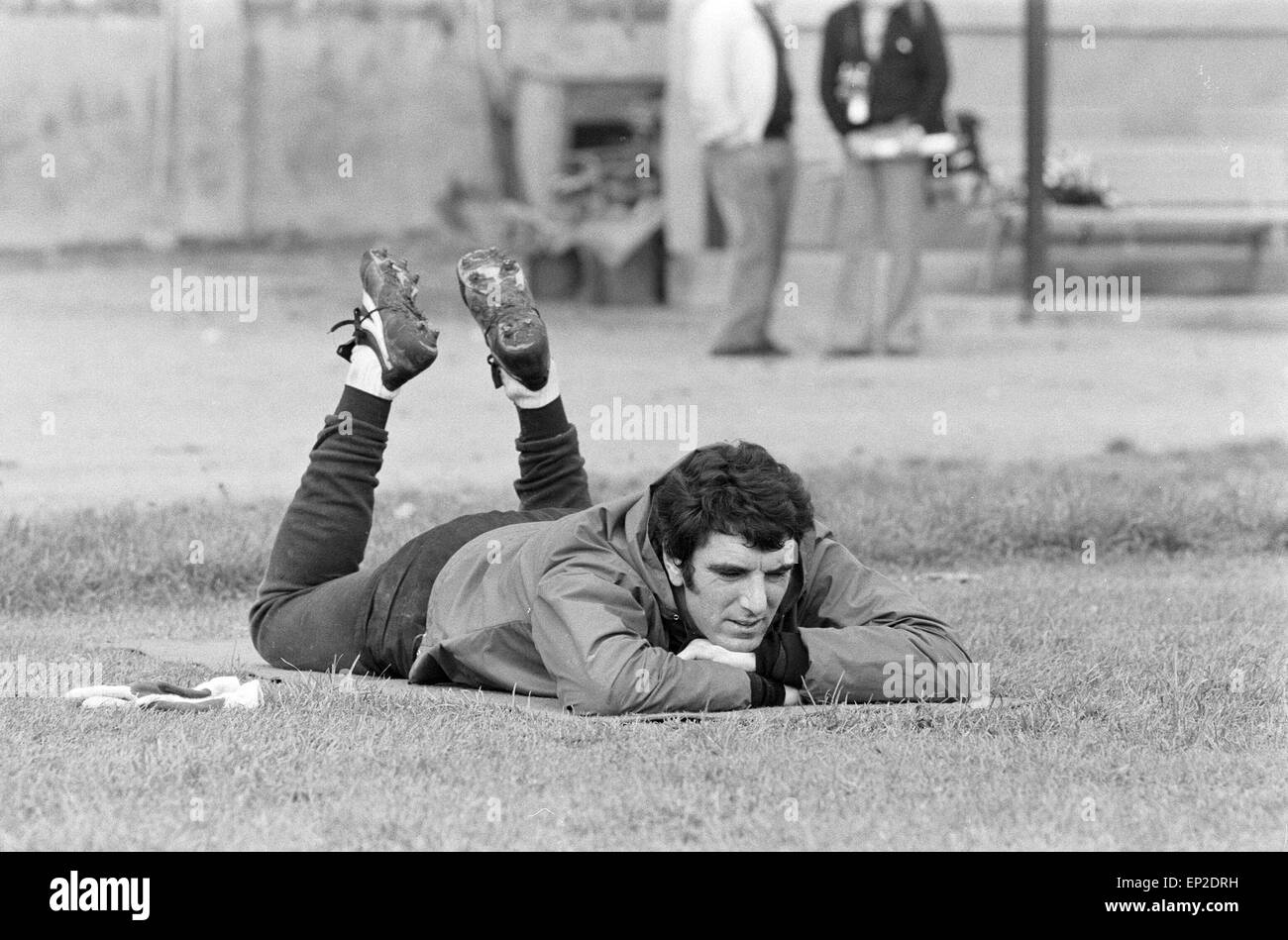 Dino Zoff, goalkeeper for Juventus, pictured during team training session in Turin, Italy, 10th November 1977. Stock Photo