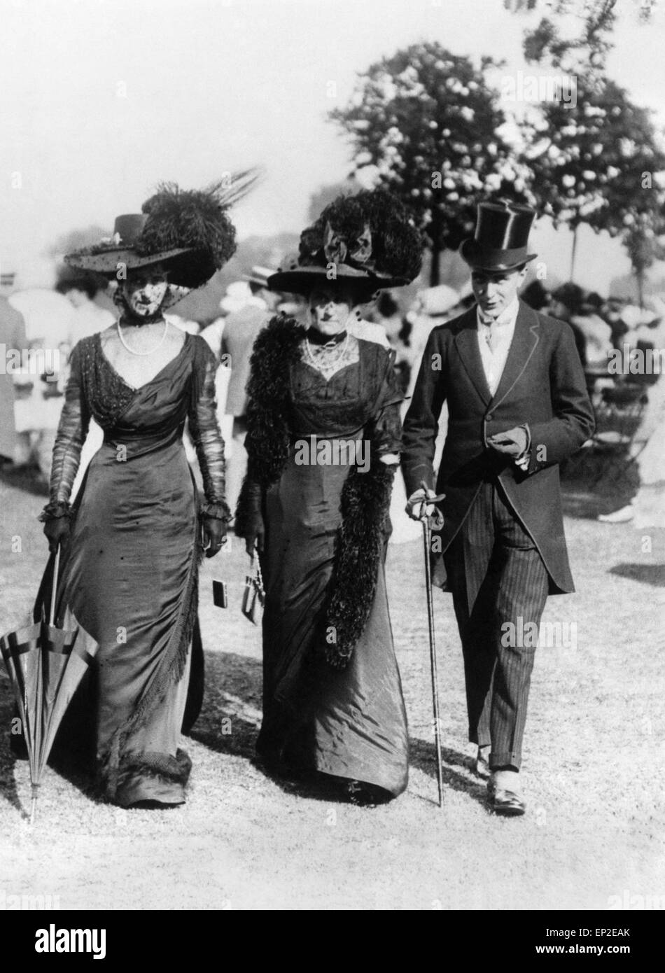 French Fashion at Ranelagh Gardens, London, July 1908. Stock Photo